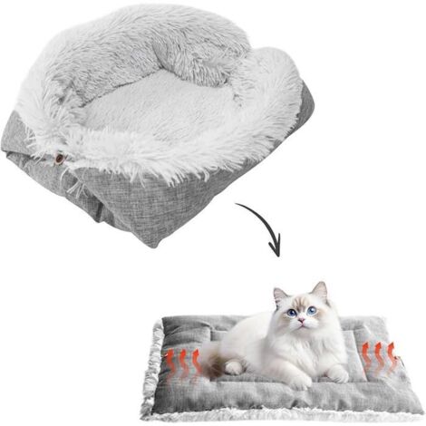 Lit Tapis pour Chat: 61x51cm 2-in-1 Plush Soft Cushion for Cats and Dogs, Cozy Sofa Bed for Cats and Small Pets BASKET (1/5)