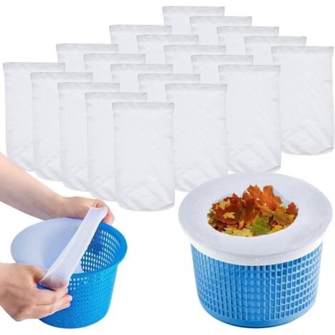Chaussettes de Skimmer de Piscine Réutilisables, Filtres Durables pour Skimmer, Lot de 30 pièces. (1/4)