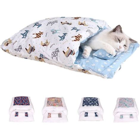 Orthopedic cat sleeping bag, soft and warm for cats, with removable and washable cushion, Pony texture XL (fits in 22 CORBEILLE) (1/5)