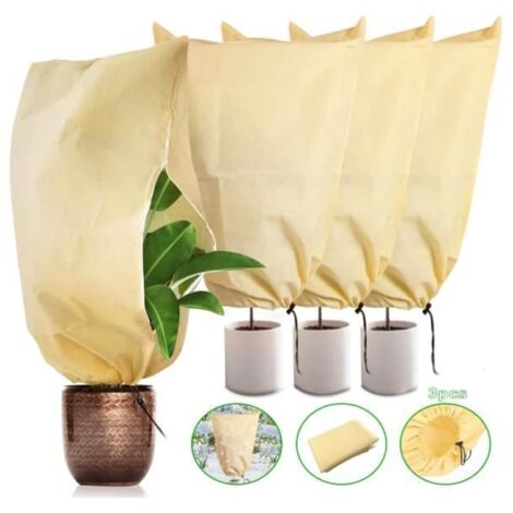 Housse de Protection Hivernale pour Plantes, Lot de 3 (80 x 120 cm - 80 g/m²), Voile d'Hivernage (1/4)
