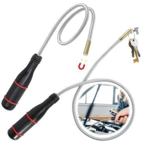 2 Pièces Aimant Mécanique Auto 60 cm, Pliable et Portable pour Ramassage, Tige Récupératrice Aimantée Idéale pour Collecter (1/4)