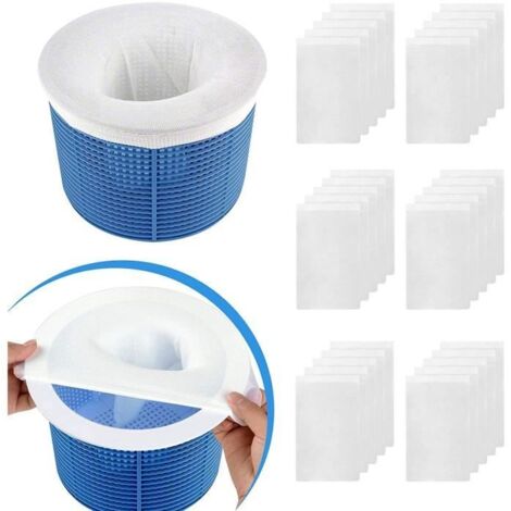 30 pièces de chaussettes pour skimmer de piscine, filtres en nylon élastique pour capturer les feuilles. (1/4)