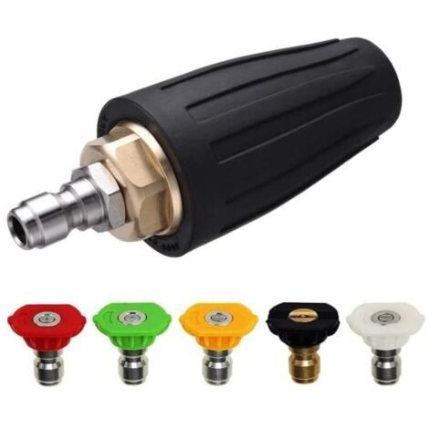 Buse turbo pour nettoyeur haute pression, buse rotative à 5 jets, raccord rapide 1/4" (1/4)
