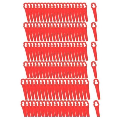 120 Pièces Lames Plastique Rouge pour Tondeuse à Gazon, 8,3 cm, Coupe-Bordures, Lames de Rechange en Plastique (1/4)