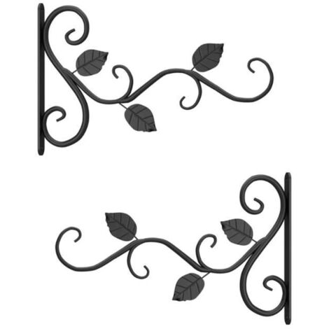Support mural pour plantes 2 pièces, crochets métalliques pour paniers suspendus, idéal pour lanternes végétales. (1/4)