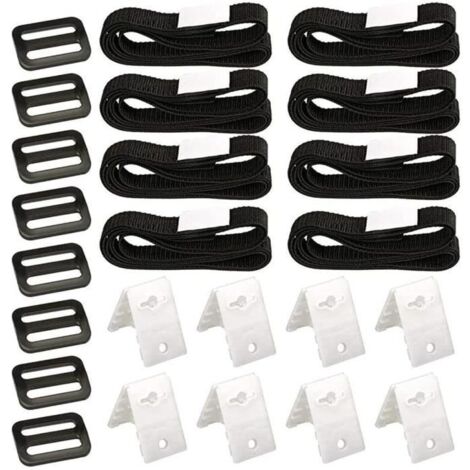 Sangles de couverture de piscine - Accessoire de remplacement universel - Noir (1/4)