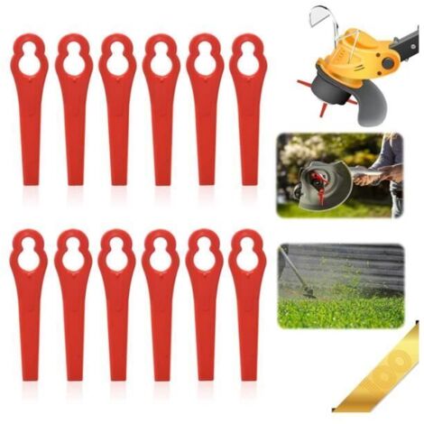 Lames de Rechange en Plastique, 100 Pièces Lames de Coupe en Plastique pour Tondeuse et Débroussailleuse. (1/4)