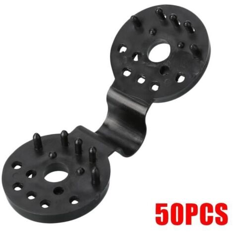 Voile d'ombrage - Clips de fixation pour tissu d'ombre avec bouton-pression - Noir (1/4)