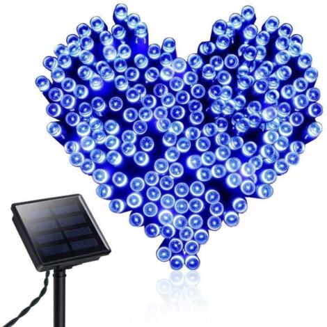 Guirlande solaire étanche 22M 200 LED - MARQUE - Bleu - 8 modes d'éclairage (1/4)