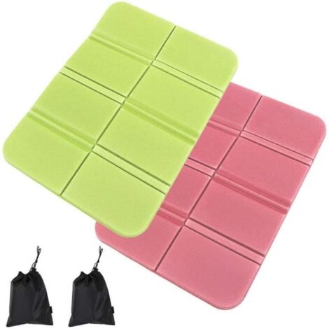Coussin d'extérieur pliable et imperméable - Lot de 2 - Rose et Vert (1/4)
