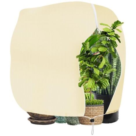 Housse d'Hivernage pour Plantes avec Cordon et Fermeture Éclair, 120 x 180 cm, Protection Hivernale (1/4)