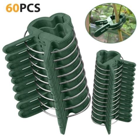 Lot de 60 attaches pour plantes de jardin en plastique - Supports de vigne pour tiges (30 grandes + 30 petites) (1/4)