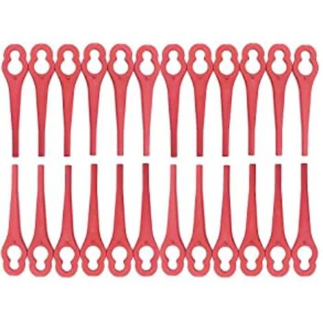 Lot de 100 lames de rechange compatibles pour coupe-bordure Einhell sans fil - Lame en plastique pour débroussailleuse Einhell. (1/4)