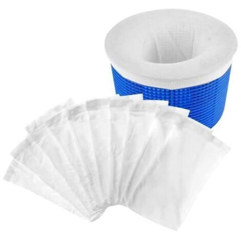 Chaussettes Skimmer - Blanches - 10 Pièces - Nylon - Réutilisables - Pour Nettoyage de Piscine (1/4)