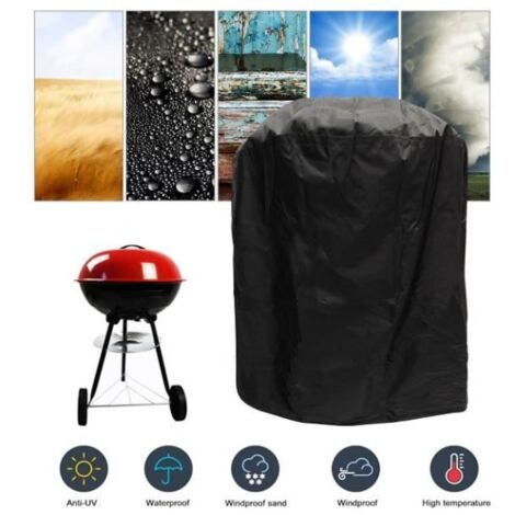 Housse de Protection pour Barbecue, Imperméable avec Sac de Rangement Noir - Kit Complet (1/4)