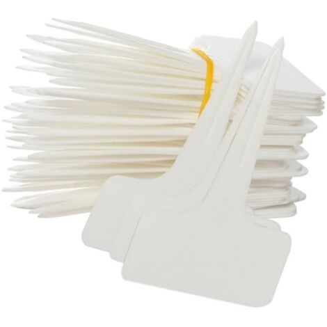 100 Pcs Étiquettes en Plastique T-Type pour Jardin Étanches - Marqueurs pour Plantes (1/4)
