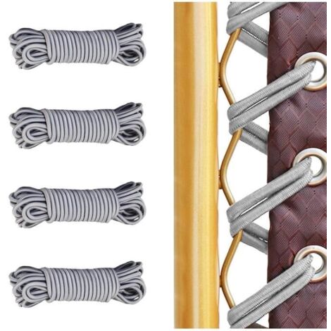 Kit de réparation de cordons de chaise longue - 4 pièces - Gris métallisé (1/4)