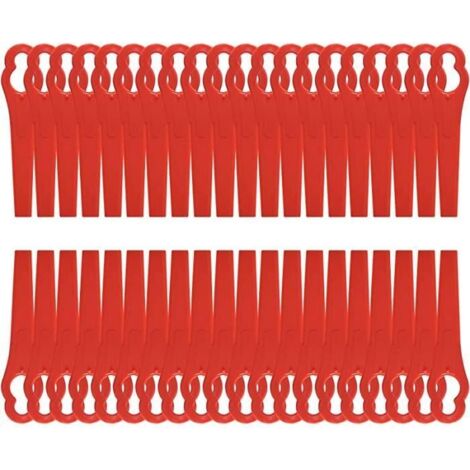 100 Pièces Lames de Coupe-Bordure pour Tondeuse à Gazon Rouges, Lames en Plastique de Rechange pour Jardin et Pelouse, Coupe-Bordure (1/4)