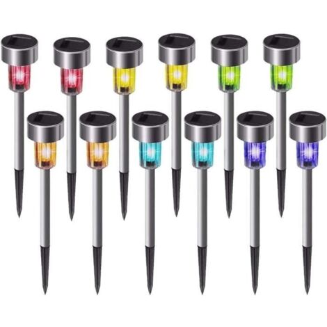 Lampe Solaire Extérieure 12PCS - Étanche IP65 pour Allées, Pelouse, Terrasse (Multicolore) (1/4)