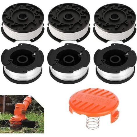 Bobine de remplacement pour coupe-bordures Black+Decker, compatible avec AF-100-3ZP, AF-100-BKP, AF-100-2, RC-100-P. Référence : [13 (1/4)
