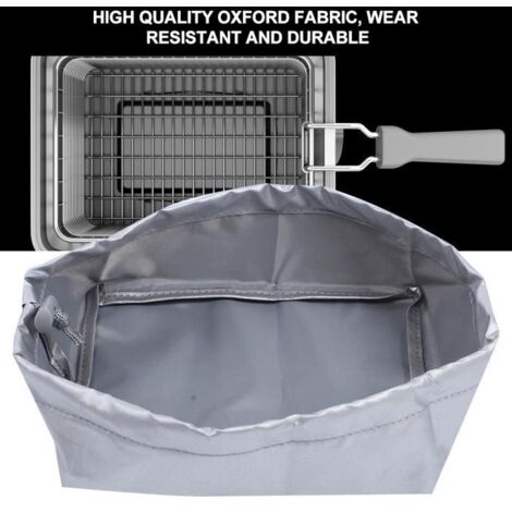 Housse de protection 20x15x8 cm en Oxford 420D pour friteuse, anti-poussière, usage domestique extérieur, couleur argent. (1/4)