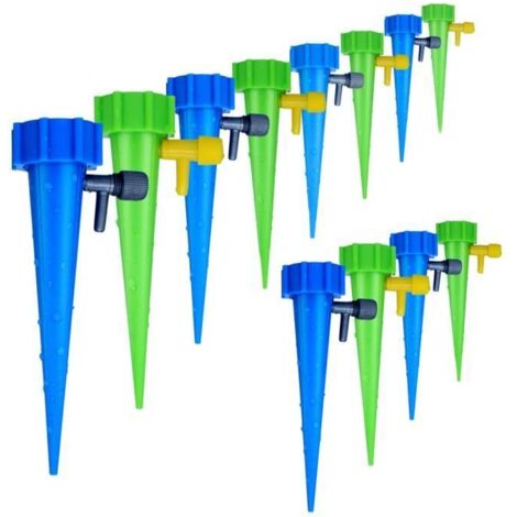 Lot de 12 arroseurs automatiques goutteurs pour système d'irrigation ajustable de jardin, plantes et légumes. (1/4)
