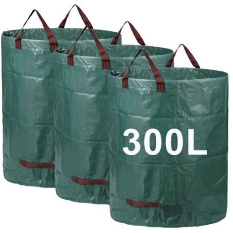 Sacs de Jardin 3x300L, Résistants et Imperméables, Grands Sacs de Jardin avec Poignées, Pliables et Réutilisables… (1/4)