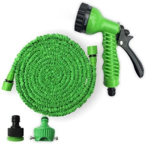 Tuyau d'arrosage TF - 15 mètres - Pistolet gratuit - 8 fonctions - Vert (1/4)