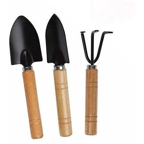 Kit de Jardinage Mini - 3 Pièces - Bois/Métal - Ergonomique (1/4)