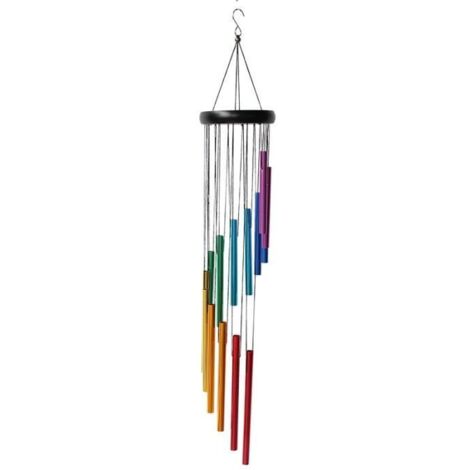 Carillon à Vent - Décoration de Jardin - 14 Tubes en Aluminium - Arc-en-Ciel - 72 cm - Son Apaisant (1/4)