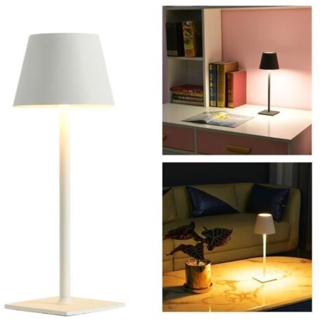 Lampe LED de table sans fil, étanche et tactile, rechargeable par USB. Idéale pour éclairer un bureau, un bar ou créer une ambiance (1/4)