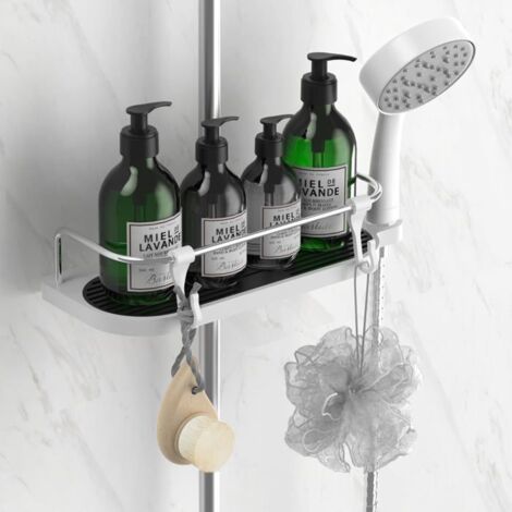 Étagère de douche Ulisem - Sans perçage - Hauteur ajustable - Inox (1/4)