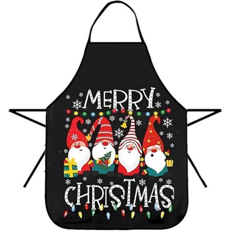 Tablier de Noël pour adultes, imperméable et ajustable avec poches. Idéal pour la cuisine, la pâtisserie et le barbecue. (1/5)