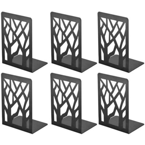 Serre-livres en métal noir - Lot de 3 - Design moderne et robuste