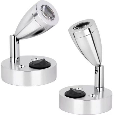 Pack de 2 : une lumière blanc chaud, une lumière blanc froid. Lampe de lecture à spot LED pour éclairage intérieur et extérieur. (1/4)