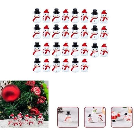 Décor de Noël Bonhomme de Neige, Miniature de Bonhomme de Neige, Idéal pour la Décoration de Maison de Poupée de Noël - 30 pièces (1/5)