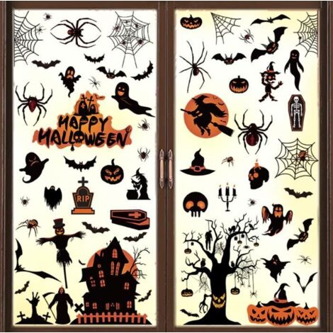 Autocollant Halloween pour Fenêtre, Décorations Électrostatiques Amovibles et Réutilisables (1/5)