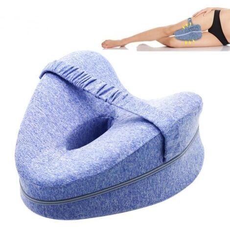 Coussin de soutien pour jambes et douleurs de hanche Oreiller ergonomique en mousse mémoire Bleu SA333 (1/4)