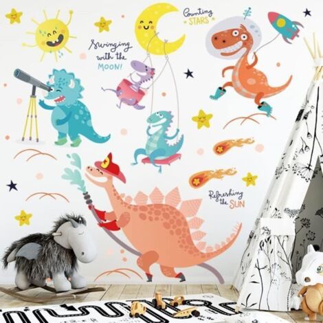 Autocollants Muraux Dinosaures - Décoration Écologique - 30x90 cm - Mixte - Pose Facile (1/4)