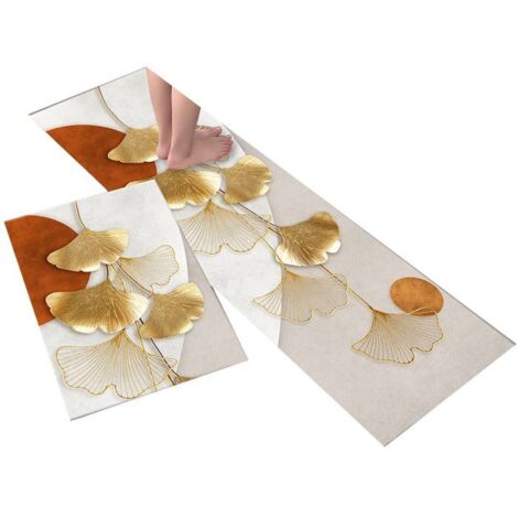 Tapis de Cuisine Antidérapant et Absorbant - 40 x 120cm & 40 x 60cm - Lavable en Machine, Format Rectangulaire pour Entrée (1/4)
