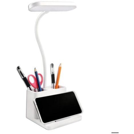 Lampe de Bureau LED 5W, 3 Modes d'Éclairage, Luminosité Réglable, Rechargeable par USB pour Enfants, avec Porte-Stylo et Support (1/5)