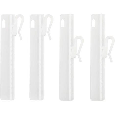 Lot de 16 crochets plissés réglables en plastique pour rideaux plissés Blanc (1/5)