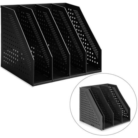 Porte-revues - Non spécifié - Pliable - 4 compartiments - Réglable - Gris foncé (1/4)