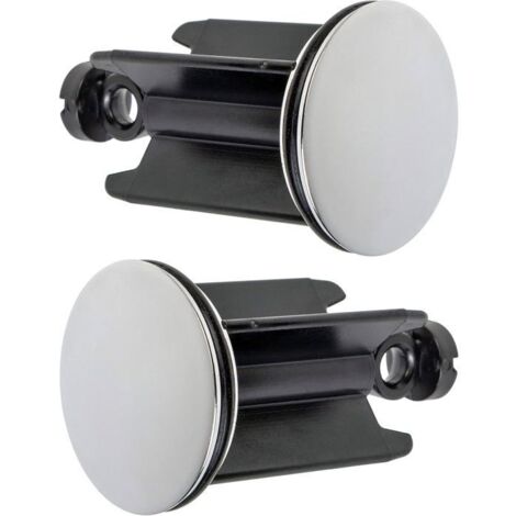 Bouchon de lavabo universel Ø 40 mm, lot de 2, chromé anti-rouille pour baignoire ou évier. (1/5)