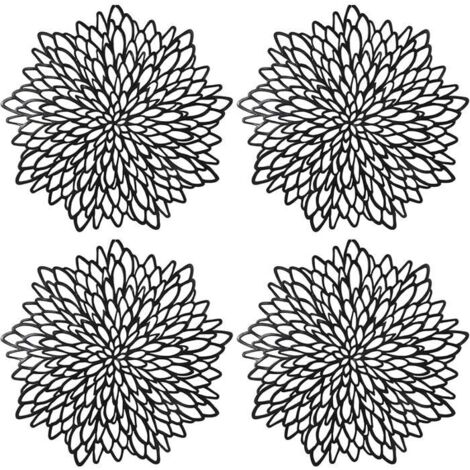 4 Dessous de Table Ronds en PVC Décoratifs, Set Antidérapant pour Isolation (1/5)