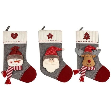 Chaussette de Noël - 46 cm - Rouge - Décoration d'intérieur pour une ambiance festive (1/4)