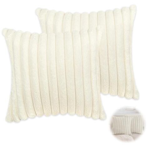 Housse de coussin sans marque - Lot de 2 - Fausse fourrure - 45,7 x 45,7 cm - Intérieur (1/5)