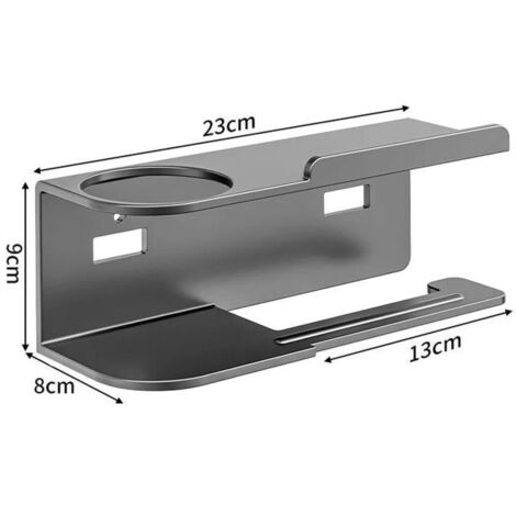 Support mural pour téléphone portable en acier inoxydable, sans perçage, avec fonction d'aromathérapie, couleur gris. (1/5)