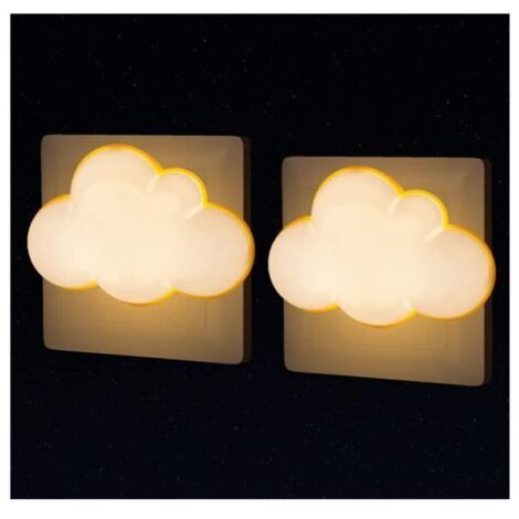 Veilleuse nuage - Lot de 2 - LED économe - Détecteur de luminosité - Déco enfant (1/4)
