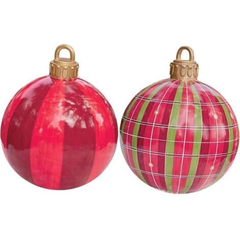 Boule de Noël décorative gonflable - Artisanat - PVC - 60 cm - 2 pièces - Multicolore (1/4)